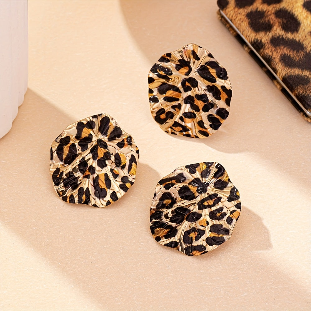 3pcs Set Retro Leopard Print Chic Jewelry