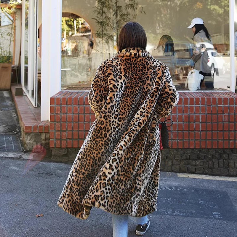 Leopard Fur Coat Longe