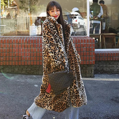 Leopard Fur Coat Longe