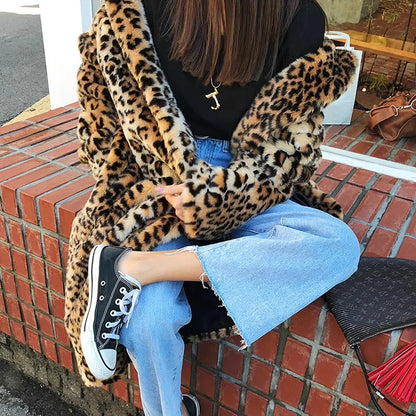 Leopard Fur Coat Longe