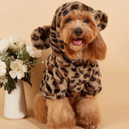 Leopard Dog Hoodie With Ears (5 sizes)