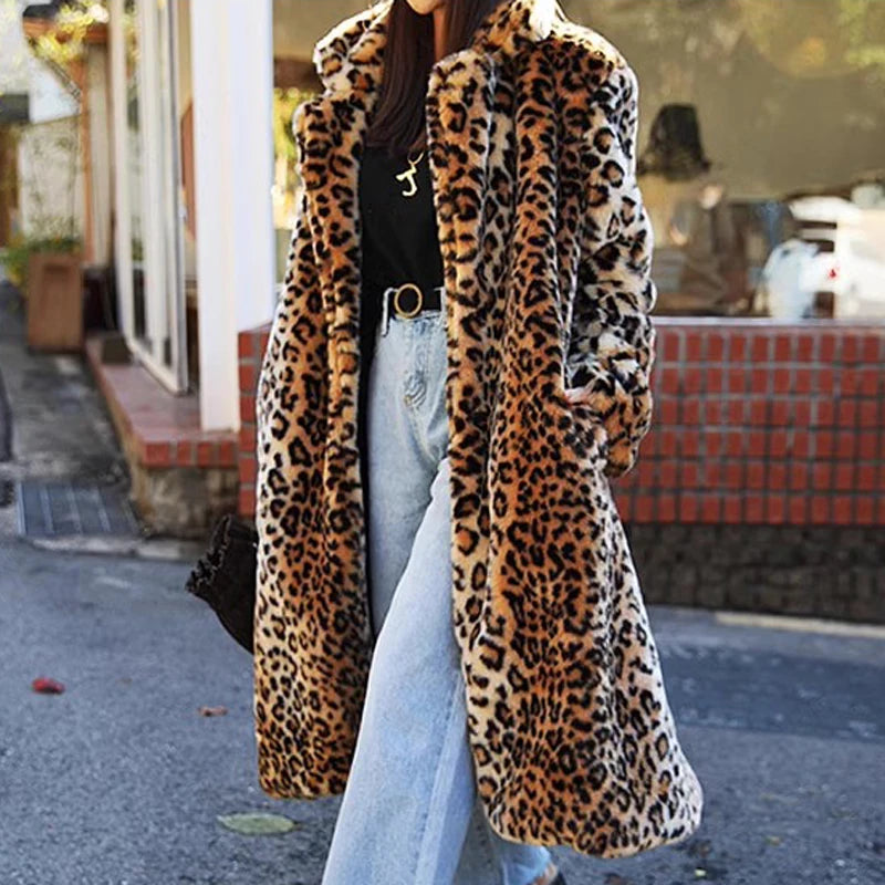 Leopard Fur Coat Longe